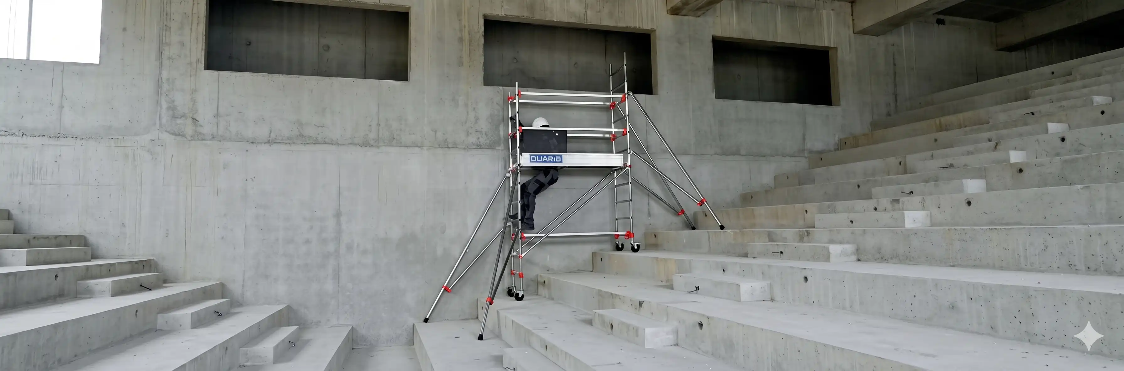 Duarib - échafaudage roulant AL255 avec installation en dénivelés